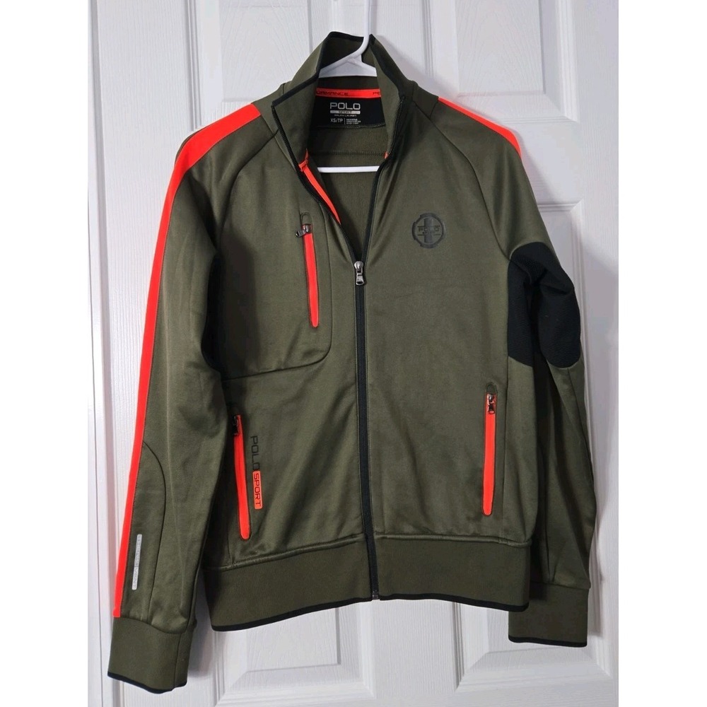 Polo Performance Zip Up Jacket, Man Size XS Green & Orange